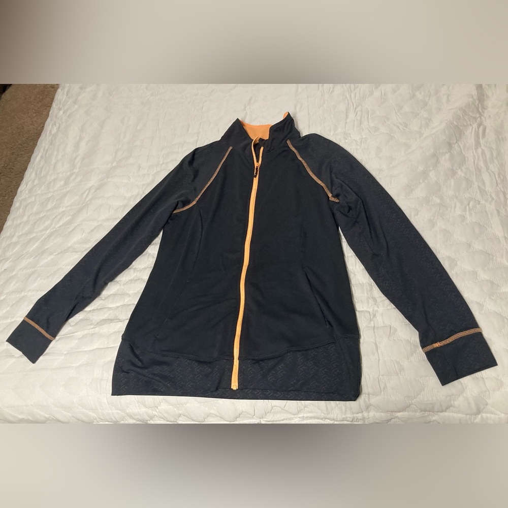 Kenneth Cole Reaction Women’s Activewear Gray Jacket with Orange Accents